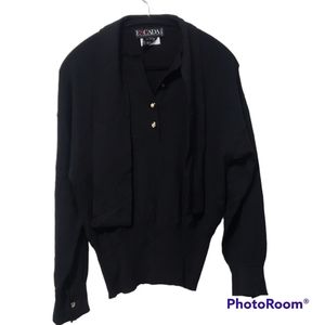 Escada by Margaretha Ley Black Sweater Pure New Wool